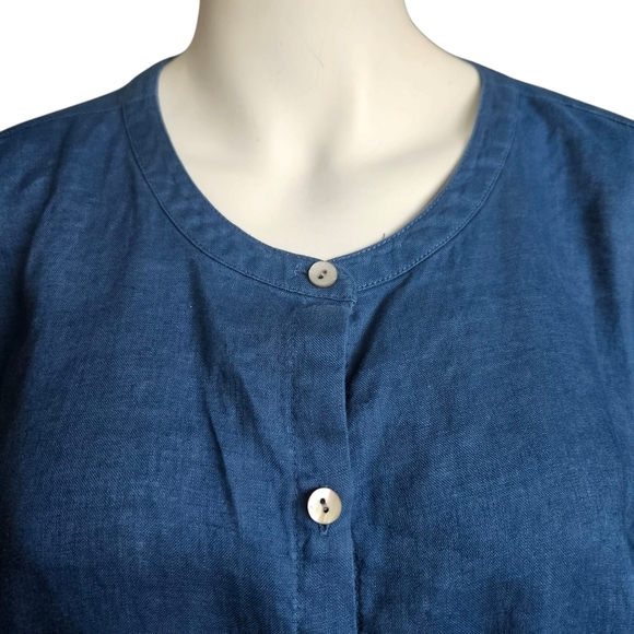 J. Jill Love Linen Top Tunic Shirt Button Down Large Lagenlook - Picture 3 of 10